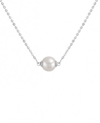 Simply stunning. Majorica's organic man-made pearl (8 mm) pendant necklace has an elegant effect each time you wear it. Set in sterling silver, it's a timeless treasure you'll cherish for years to come. Approximate length: 16 to 18 inches.