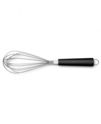 Get whisked away-depend on excellence & precision for even the basic tasks in the kitchen. This high-carbon, stain-resistant steel whisk beautifully crafts sauces, creams and eggs by adding just the right amount of air into the mix. Lifetime warranty.