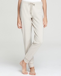Rendered in velvety-soft cotton, these Burberry Brit lounge pants infuse your laidback style with luxe appeal. Tapered zip cuffs lend a chic finish to the sumptuous silhouette.