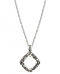 Glamour and glitz in just the right amount. Judith Jack's enchanting pendant necklace features marcasite (1 ct. t.w.) in a stylish diamond pattern. Setting and chain crafted in sterling silver. Approximate length: 16 inches. Approximate drop: 1-1/4 inch.